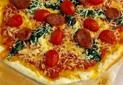 Pizza aux épinards et chorizo - Laurence O.