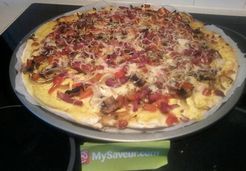 Pizza curry poivron bacon - Bernadette L.